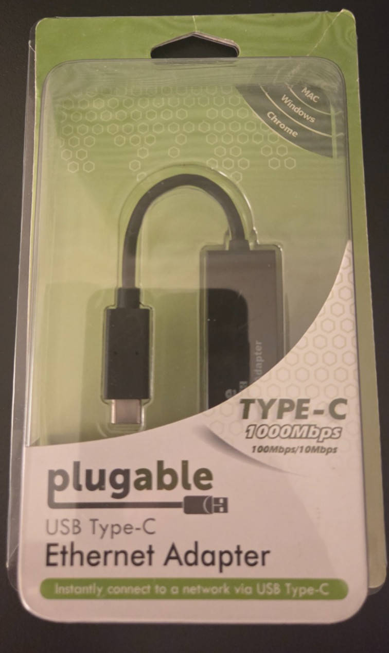 Plugable USB Type C Ethernet Adapter Gigabit USBC-E1000