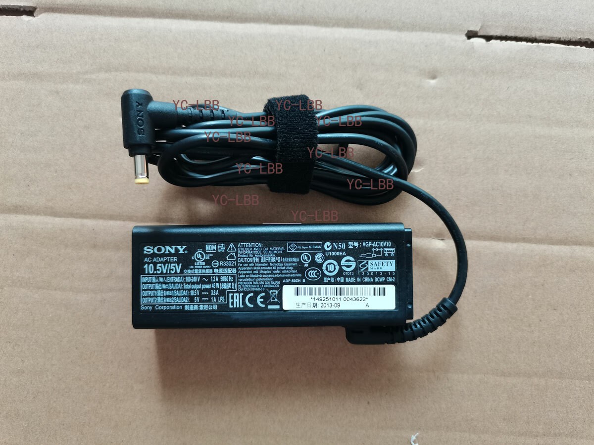 Original OEM for Sony Vaio 10.5V/5V S VJS132C11L VGP-AC10V10 3.8A 45W AC Adapter