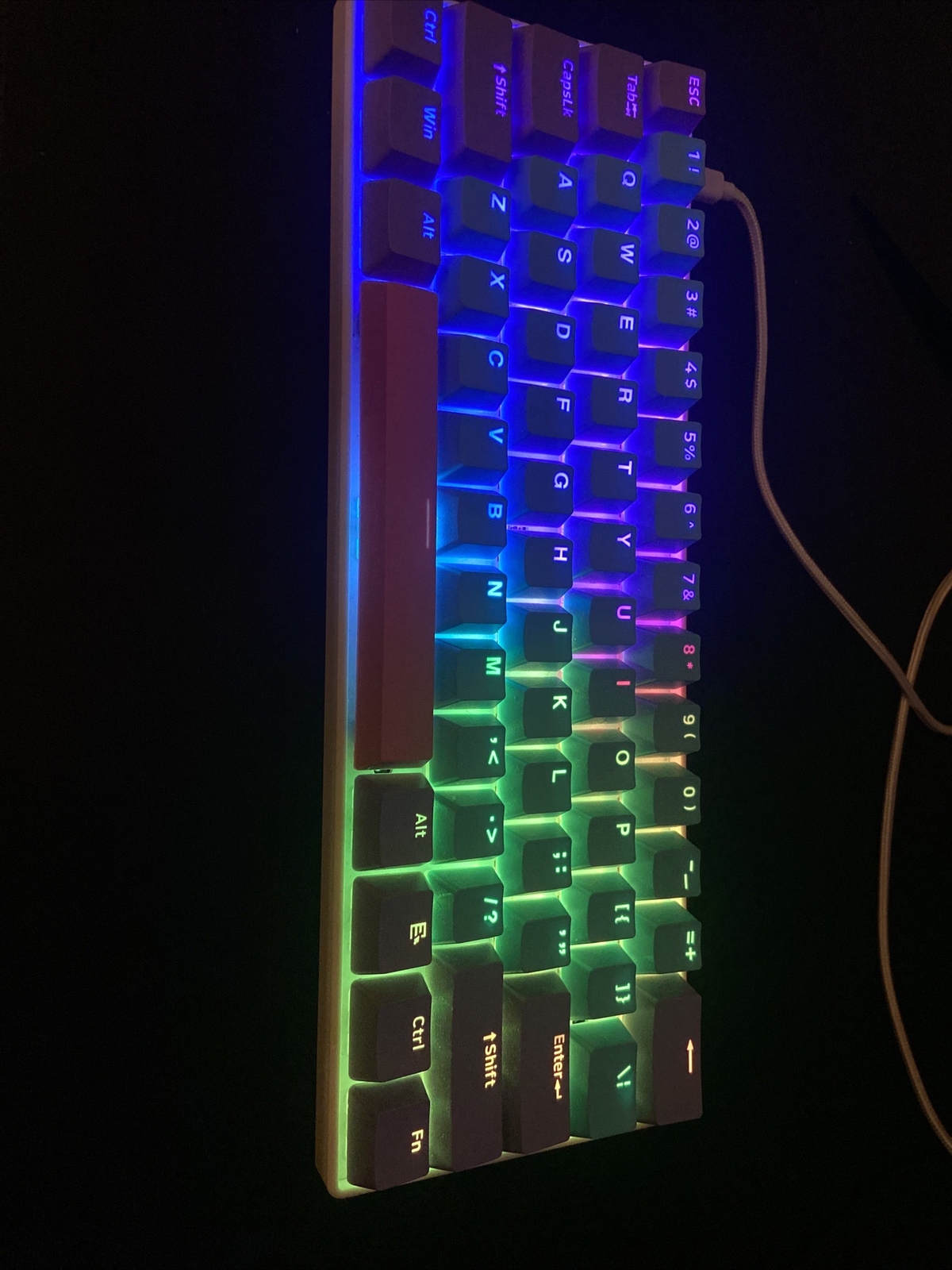 BOYI Wired 60% Mechanical Gaming Keyboard 61 Mini Joker Color Cherry MX Blue NEW
