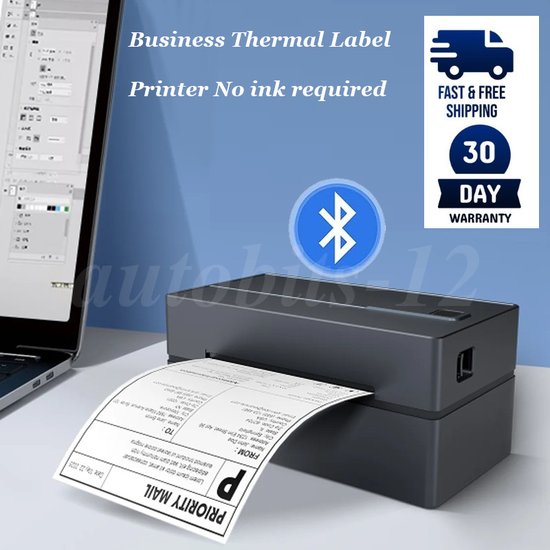 Portable Wireless Bluetooth Thermal Printer 4x6 Shipping Label Maker USB 203DPI