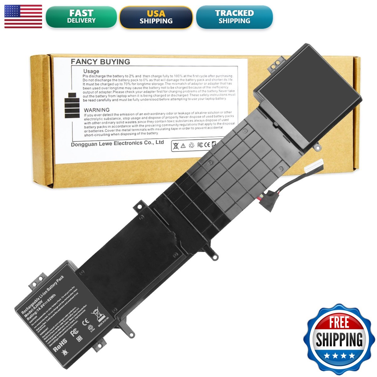 8-Cell 92WH 6JHDV Notebook Battery for Dell Alienware 17 R3 R2
