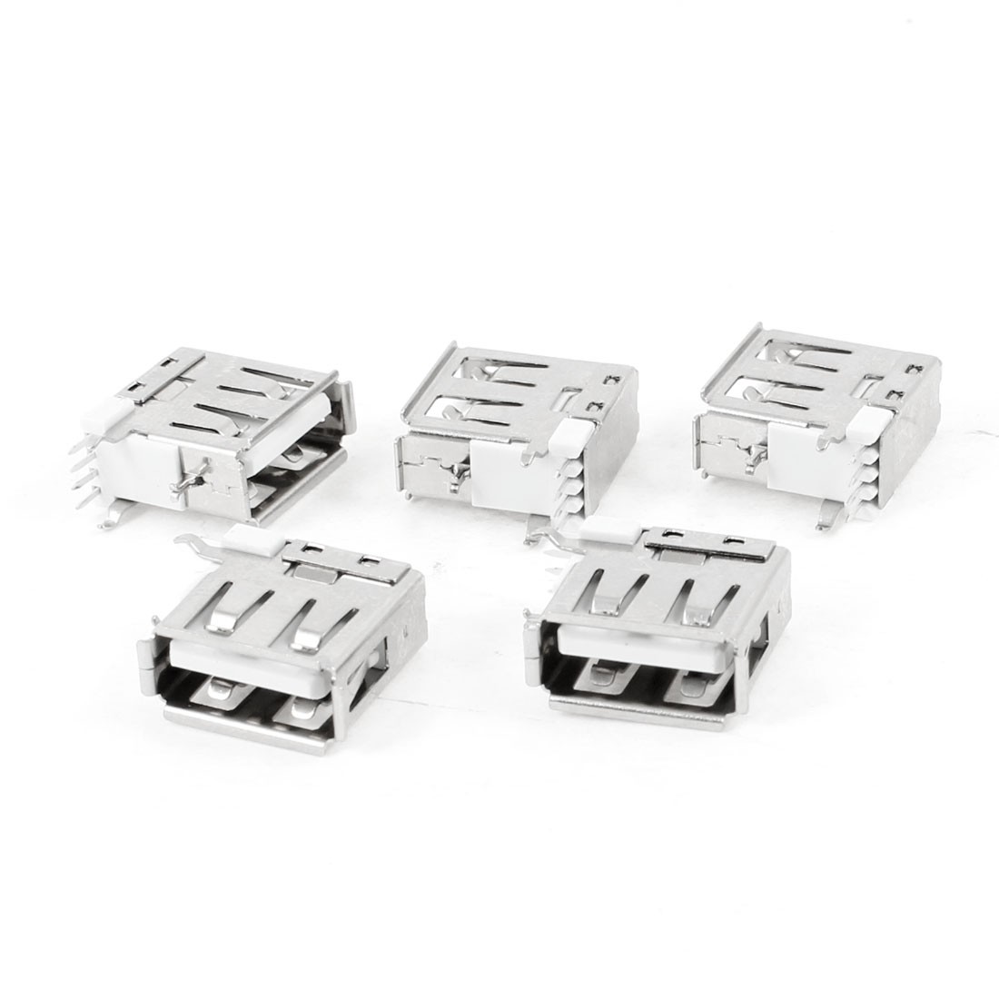 5pcs Shielded PCB Mount 4-Pin Side DIP USB Type A Female Jack Socket