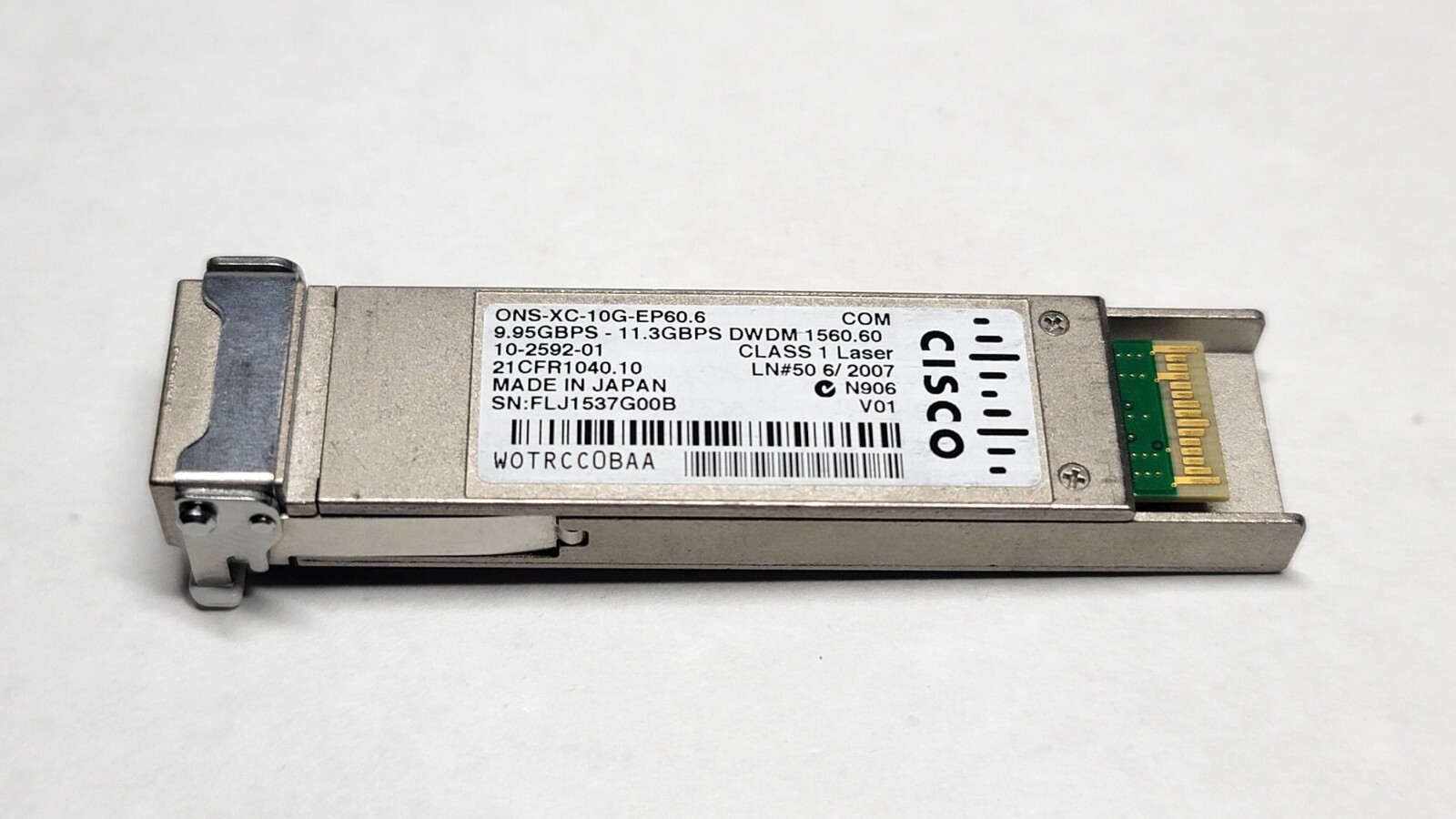 Cisco ONS-XC-10G-EP60.6 DWDM XFP Transceiver Module 10-2592-01