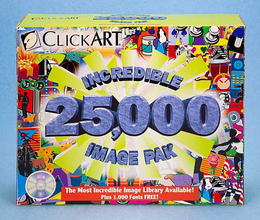 CLICK ART INCREDIBLE 25,000 IMAGE PACK, GREAT CLIP ART  & FONTS - UNOPENED DISKS