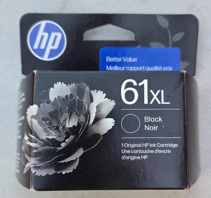 GENUINE HP 61XL Black High Yield Ink Cartridge FRESH Exp 01/2028 NEW IN BOX