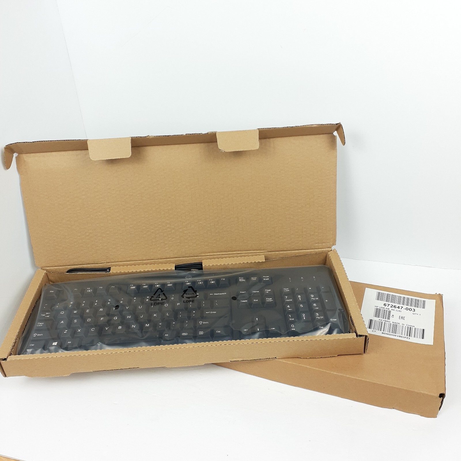Lot Of 2 HP USB Keyboards KB ME US 672647-003 Black Wired Number Pad KU-1156