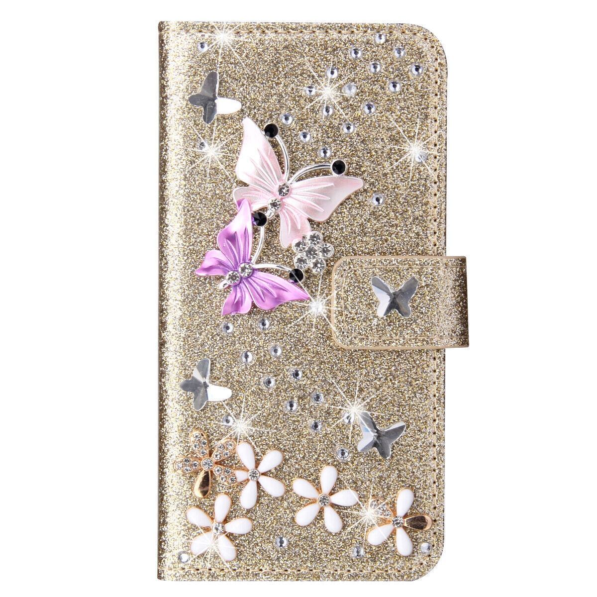 Diamond Butterfly Card Wallet Cover Case For A16 A57 A56 A55 A37 A34 A15 A54