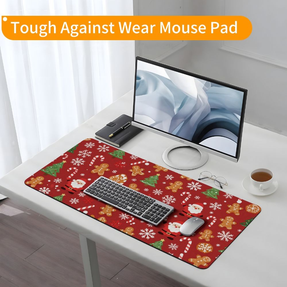 1pc Christmas Gingerbread for Man Candy Cane Snowflake Mouse Pad Sweat Resista