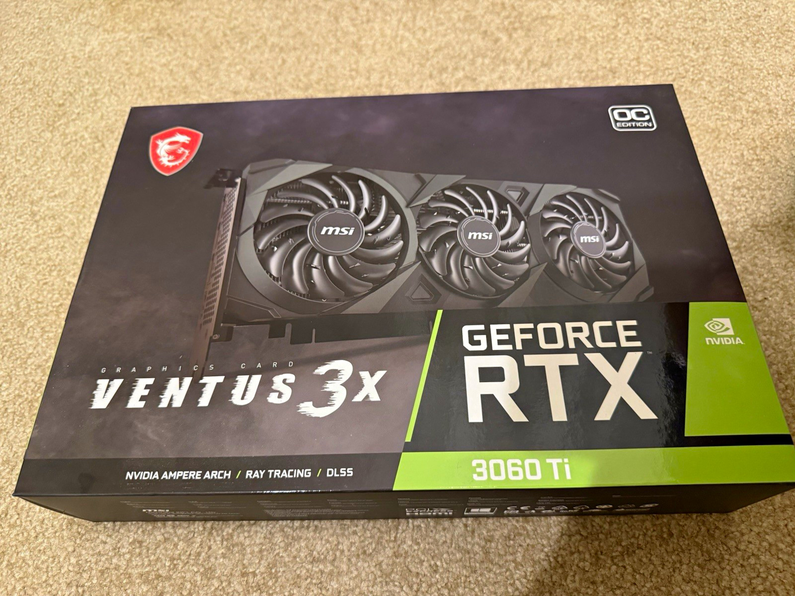 MSI GeForce RTX 3060 Ti VENTUS 3X OC 8GB GDDR6 LHR DLSS HDMI DP