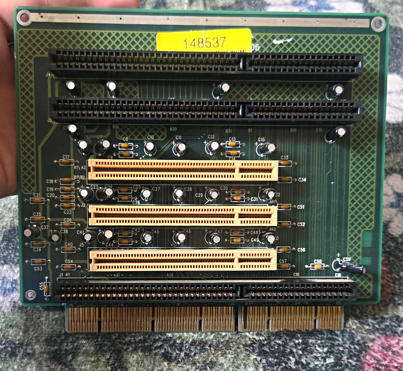 Vintage ISA Backplane Adapter Board w/ Multiple Expansion Slots MPN 148537