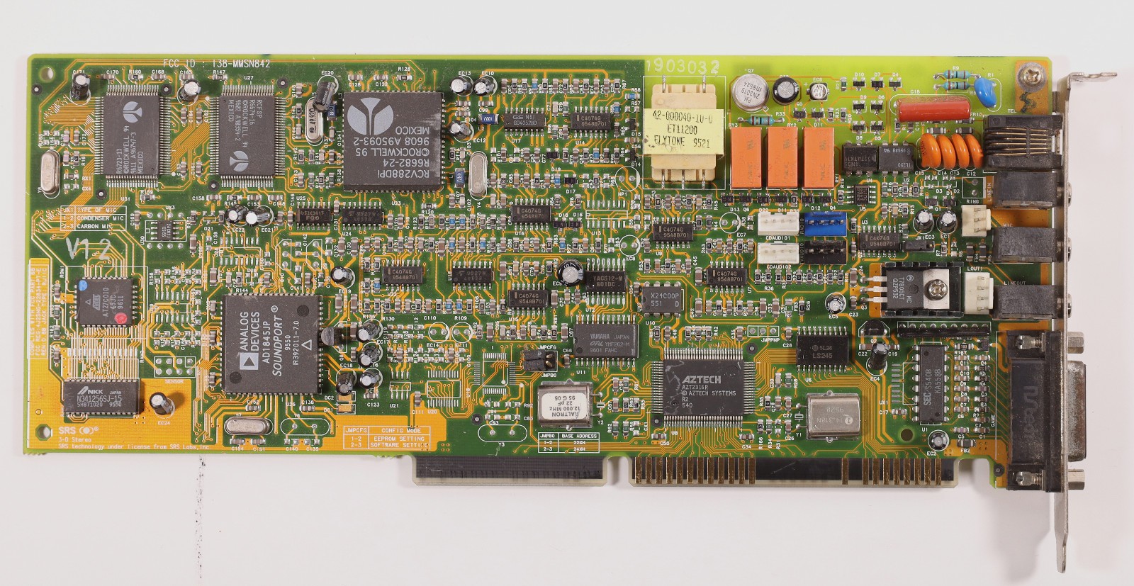 Aztech 138-MMSN842 Vintage 16BIT ISA Modem and Sound Card