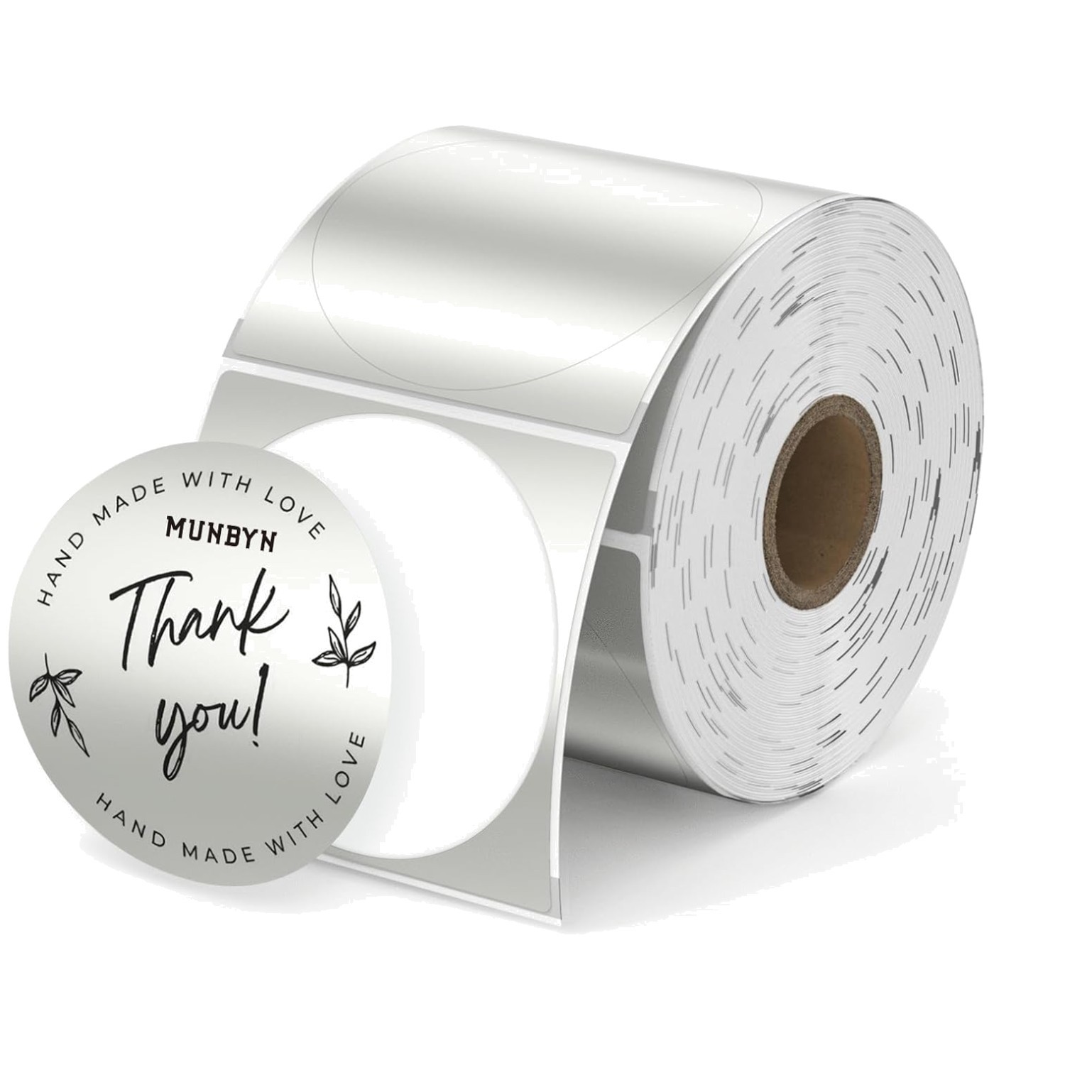 Strong Adhesive Silver Circle Sticker Labels - 500 Pack