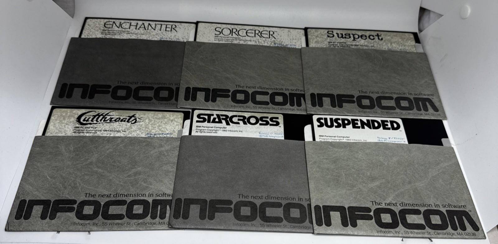 Infocom IBM PC 5.25" Floppy Disks Cutthroats Enchanter Sorcerer Starcross Lot 6