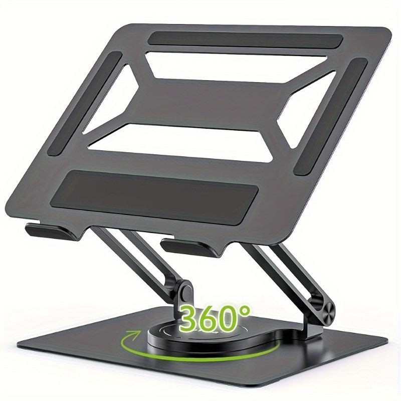 Laptop Stand Adjustable 360 Swivel Base Foldable Ergonomic Riser for up to 17"