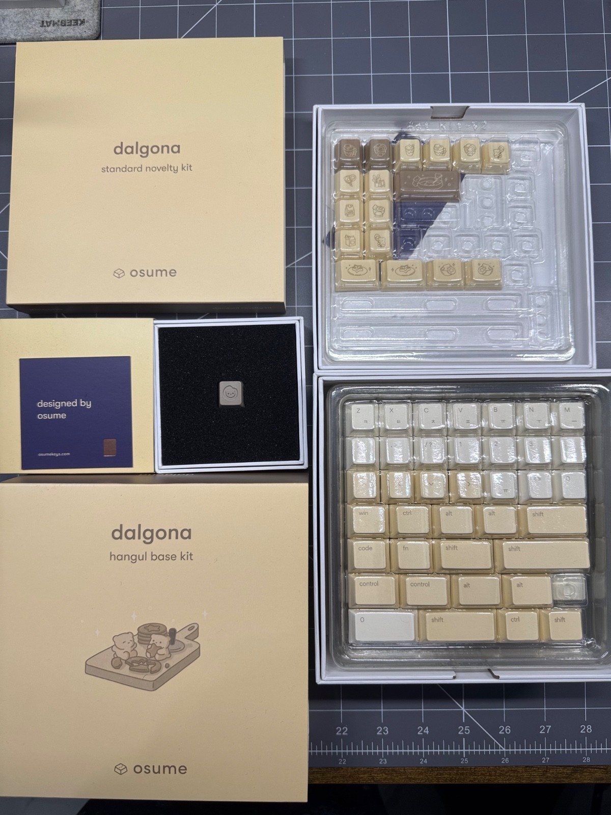 Osume Dalgona Keycap Set | Hangul Base Kit + Novelty kit + artisan keycap