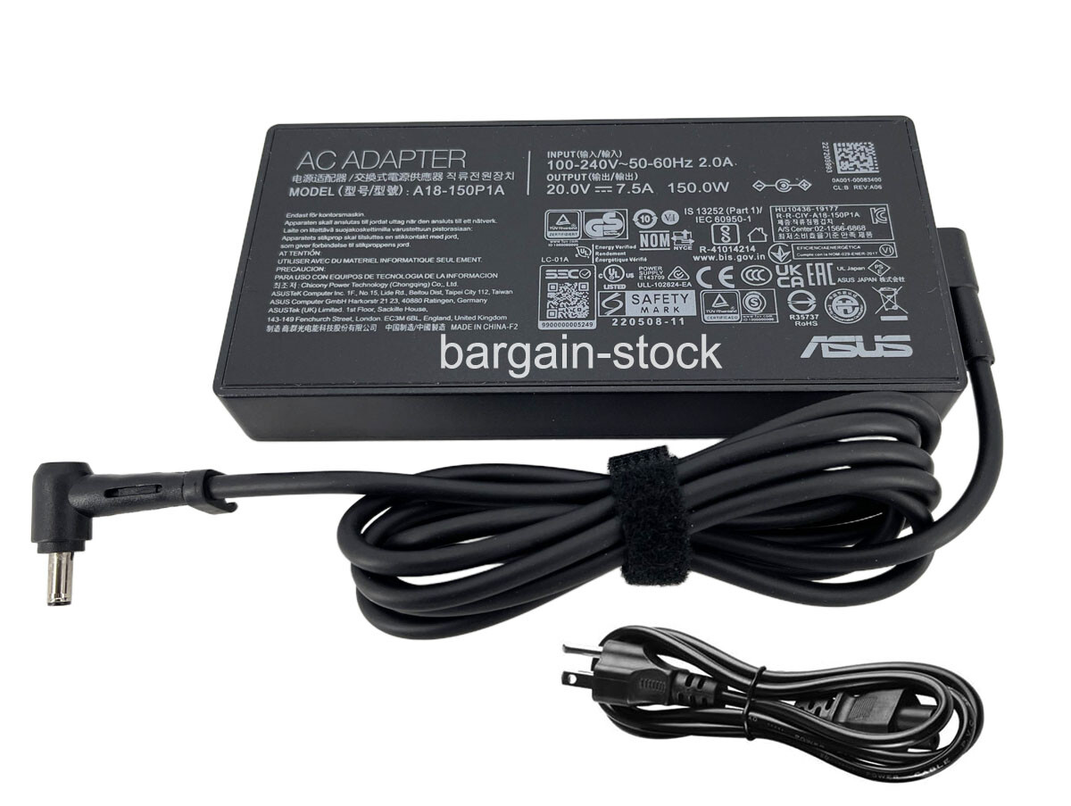 4.5MM 20V 7.5A 150W AC Adapter For ASUS Creator Laptop Q530 Q530VJ Power Supply