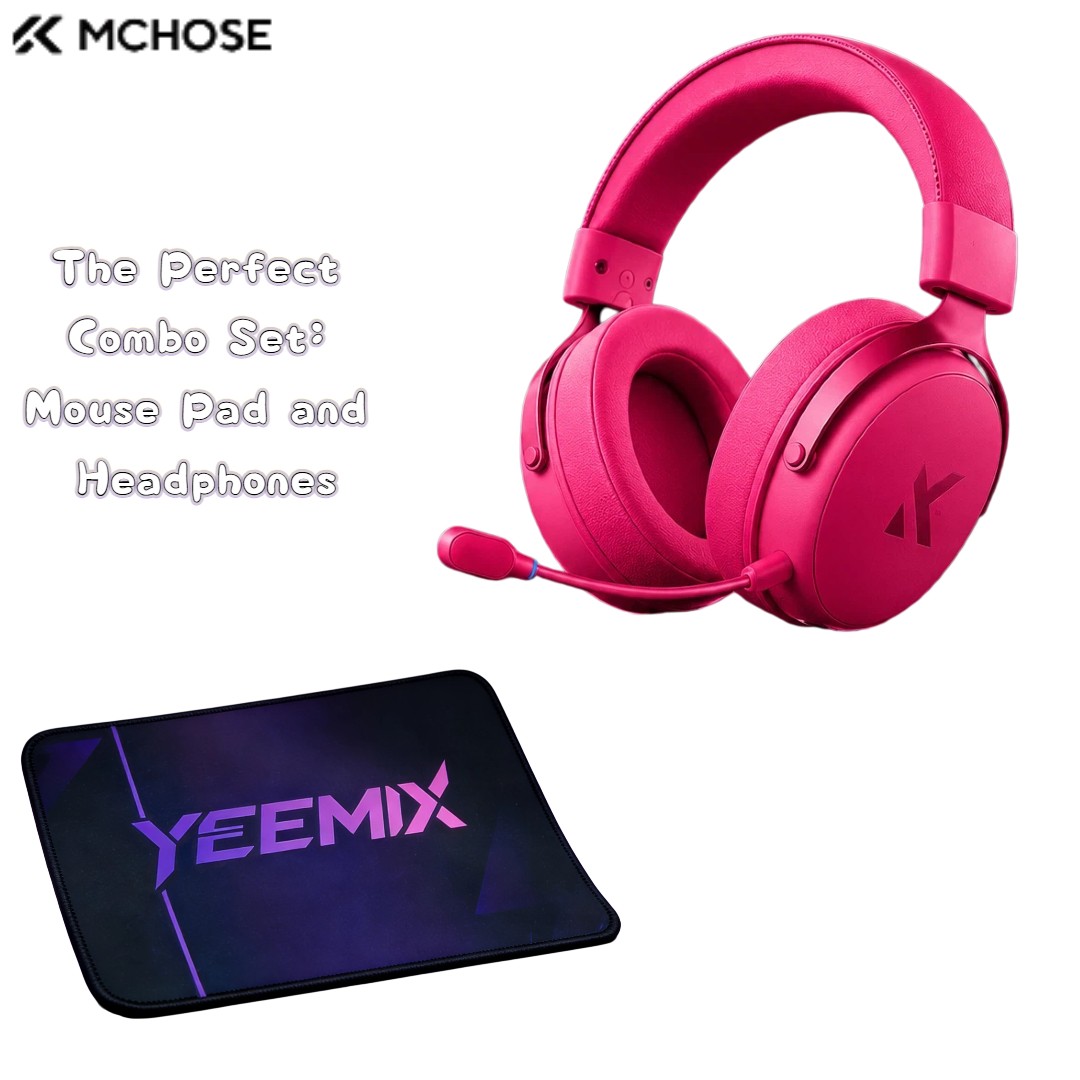 MCHOSE V9 PRO Berry Red Triple-Mode Gaming Headset with Extra-Long Battery Life 