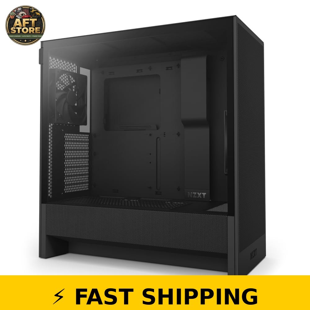NZXT H5 Flow Compact ATX Mid-Tower PC Case - Black