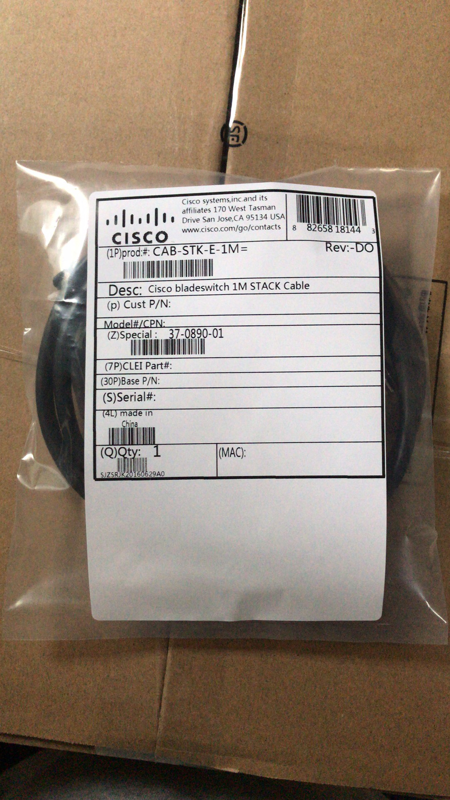 Cisco CAB-STK-E-1M Bladeswitch Stacking CABSTKE1M Cable New /