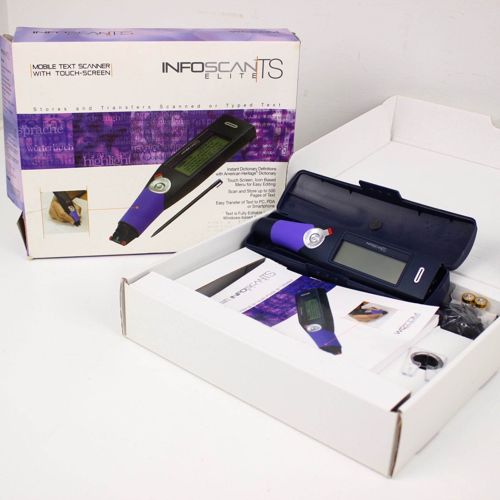Wizcom Infoscan Elite TS Mobile Text Scanner with Touch Screen Complete in Box