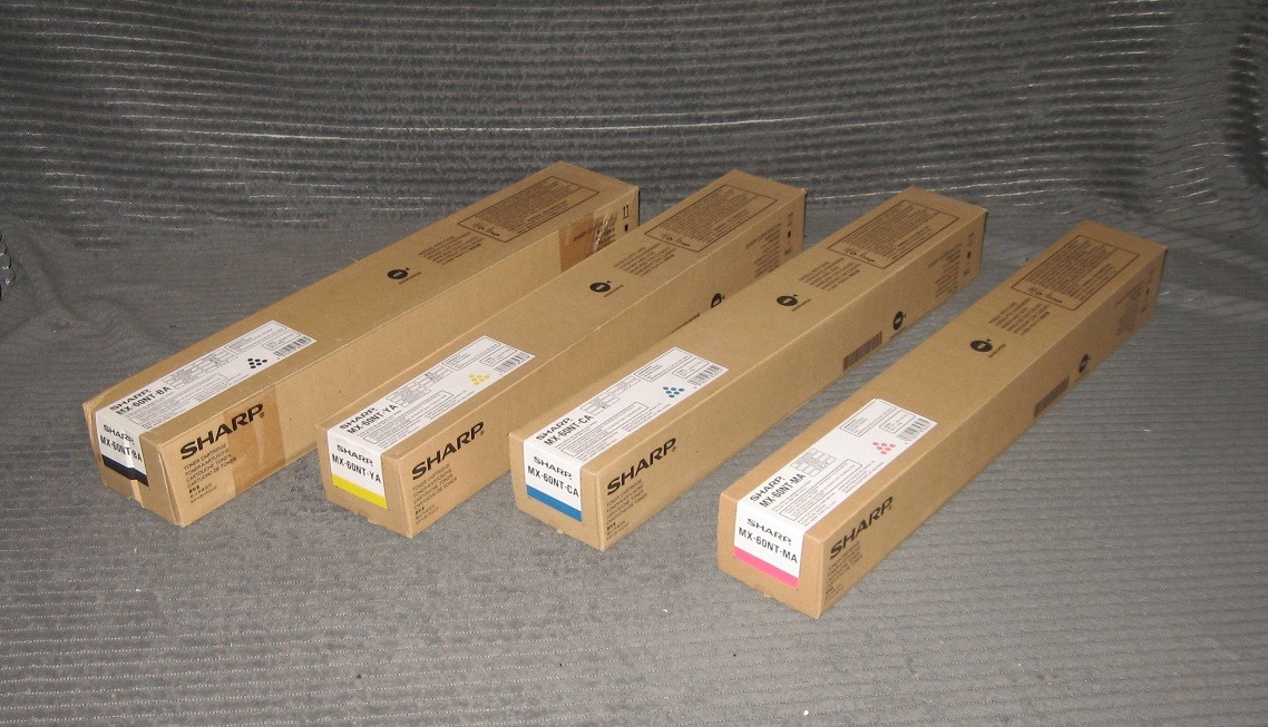 Sharp MX-60NT Full 4 Color Toner Set Black Cyan Magenta Yellow for MX-2630N NEW