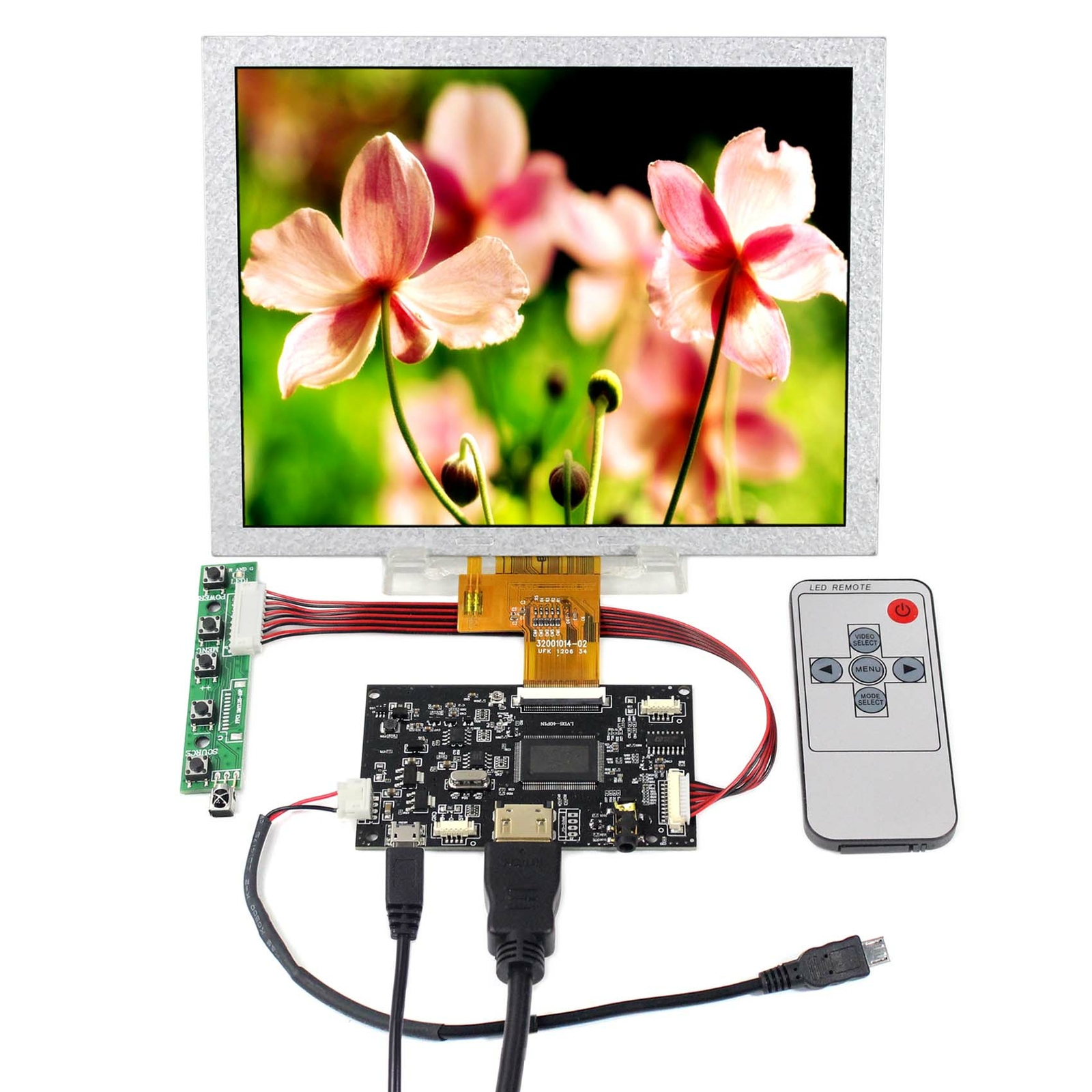 Fit To Raspberry Pi Board HD LCD Controller Board 8" EJ080NA-04C 1024X768 LCD