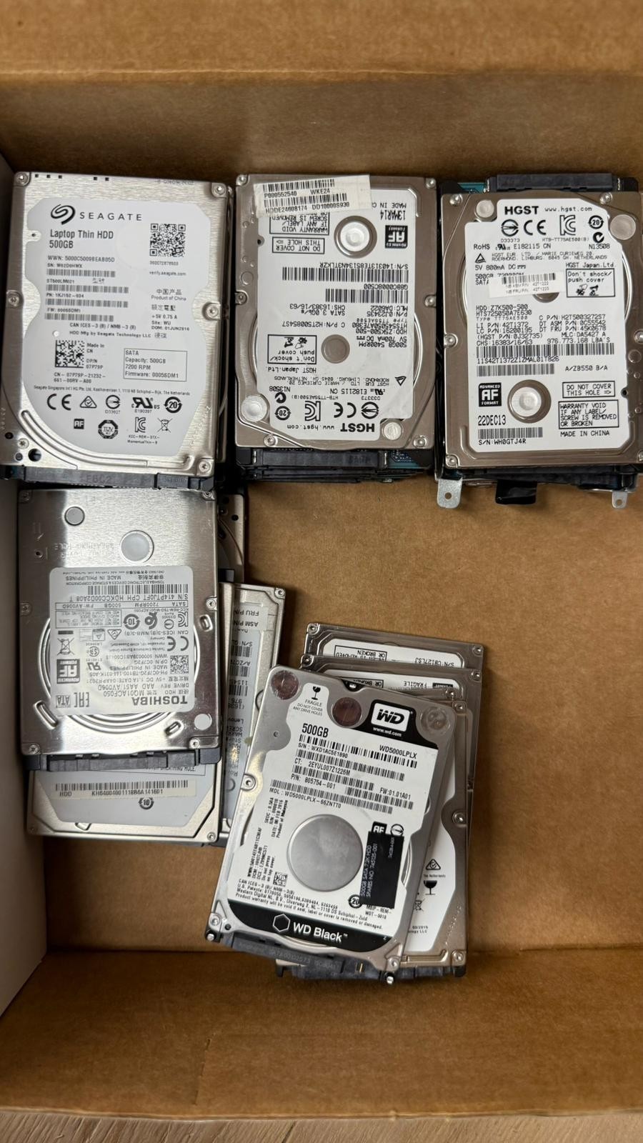 LOT OF 29 MIXED BRAND 500GB SATA 2.5" Inch Laptop Hard Drive HDD Tested Working