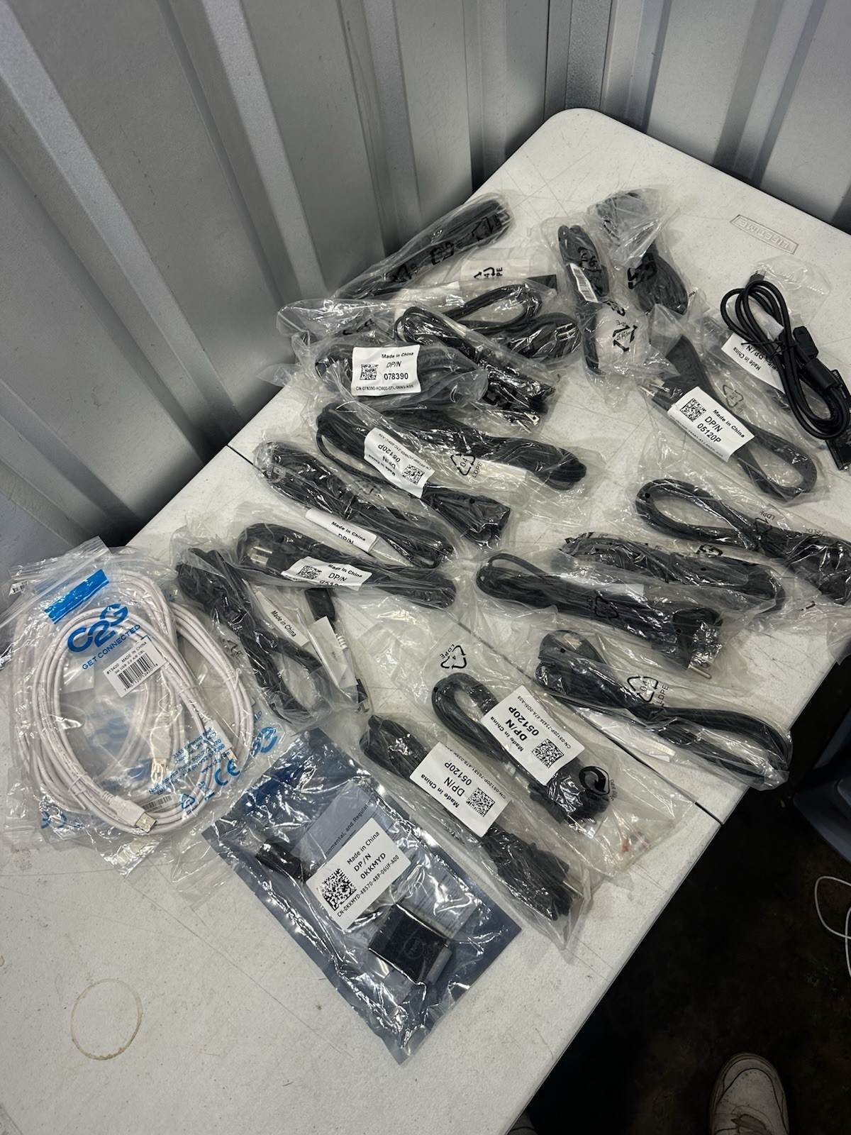 Dell C2G Computer Cable Lot Power Cords USB Printer DisplayPort DVI Adapter