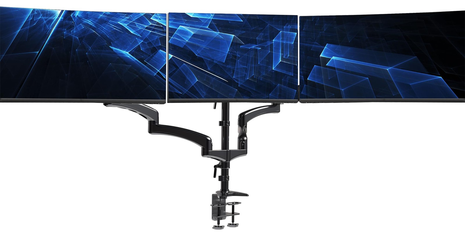 VIVO Triple Pneumatic Monitor Mount for 3 Screens up to Mount, Black