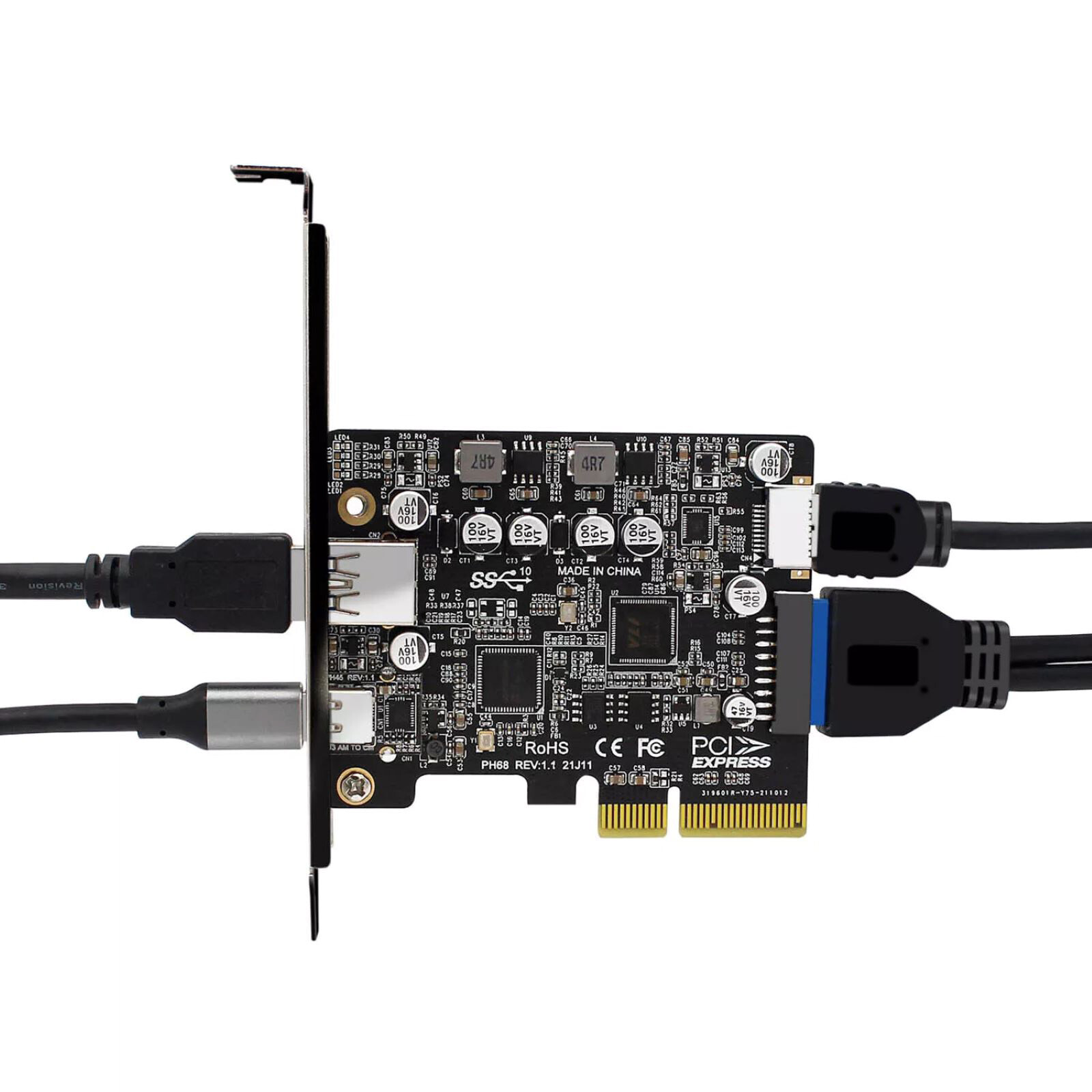 PCIe to USB 3.2 Gen2 Adapter 10 Gbps Expansion Card With Dual 2.2A Ports