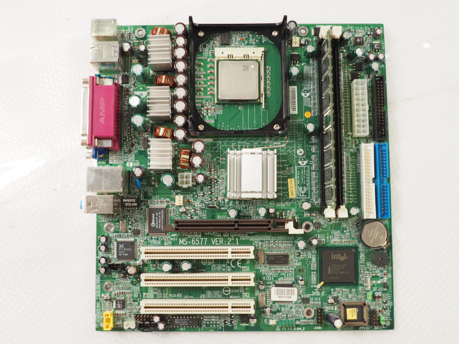 HP MS-6577 VER: 2.1 5187-3470 MotherBoard w/ Intel Pentium SL6DX, 512Mb RAM