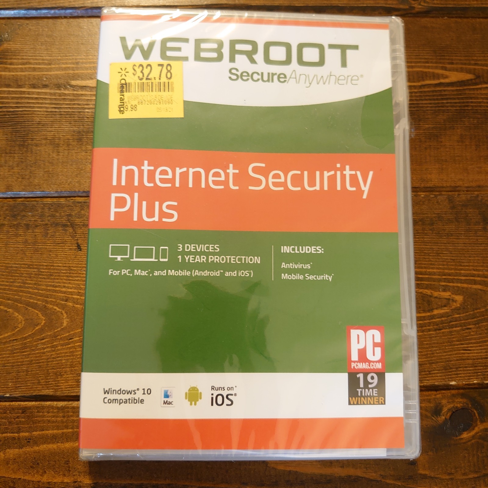 WEBROOT Secure Anywhere Internet Security Plus 3 Devices Antivirus Mobile PC Mac