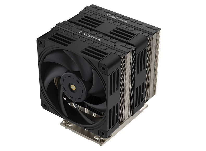 CoolServer EPYC SP3 Dual Tower CPU Cooler 6 Heatpipes Dual Ball Bearing Fan 4U