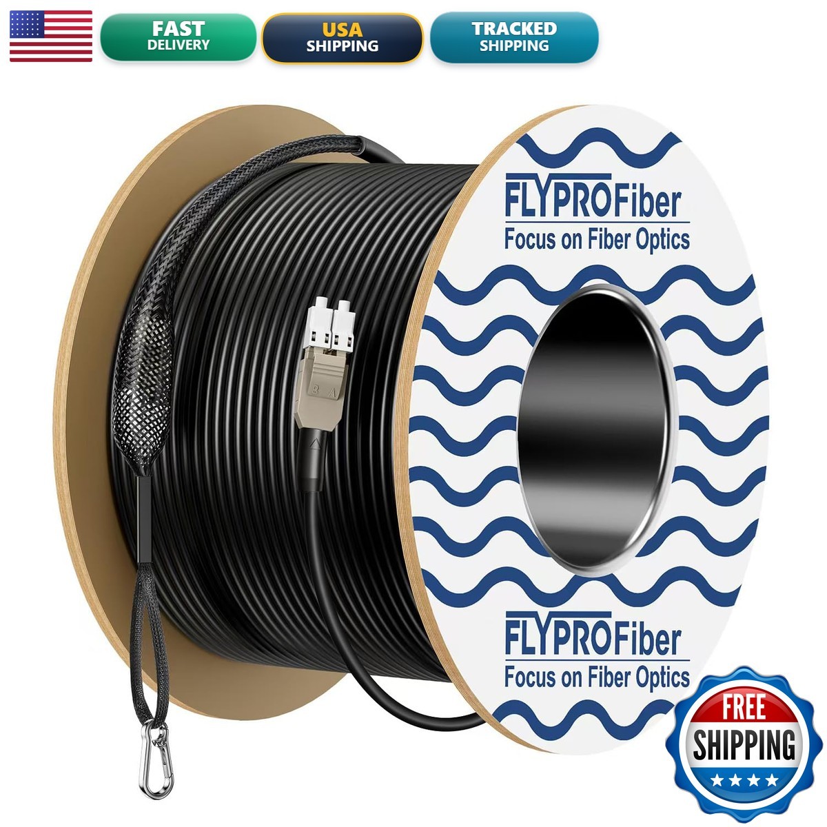 FLYPROFiber OM3 LC to LC Fiber Patch Cable 75M/246ft
