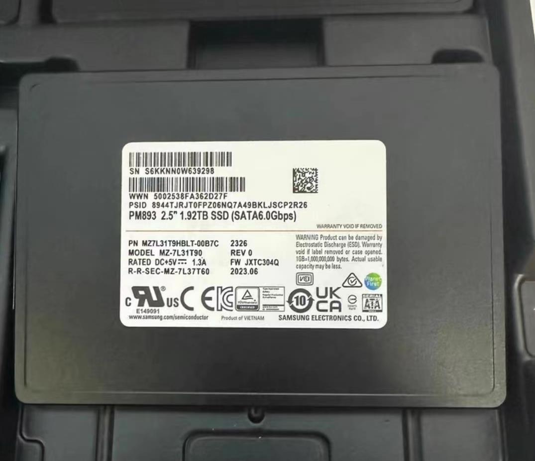 New Samsung PM893 1.92TB 2.5" SATA III 6Gbps MZ7L31T9HBLT-00B7C 00A07 MZ-7L31T90