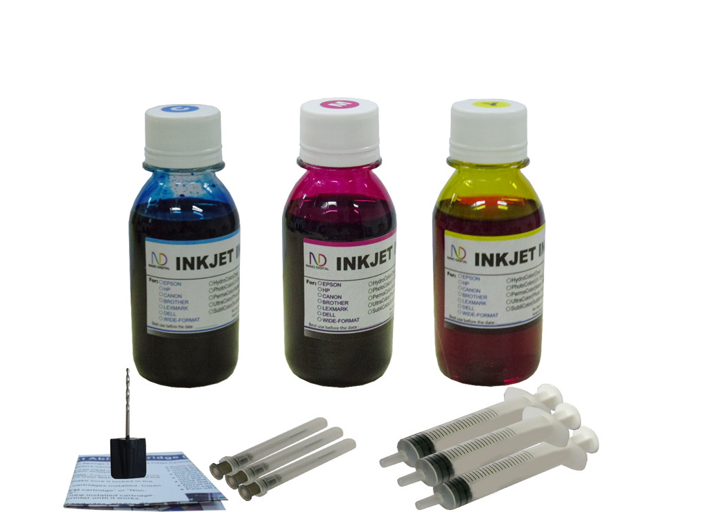 3x100ml CMY ND® Refill Ink Kit for Lexmark 1 X2470 X3470 Z730 Z735