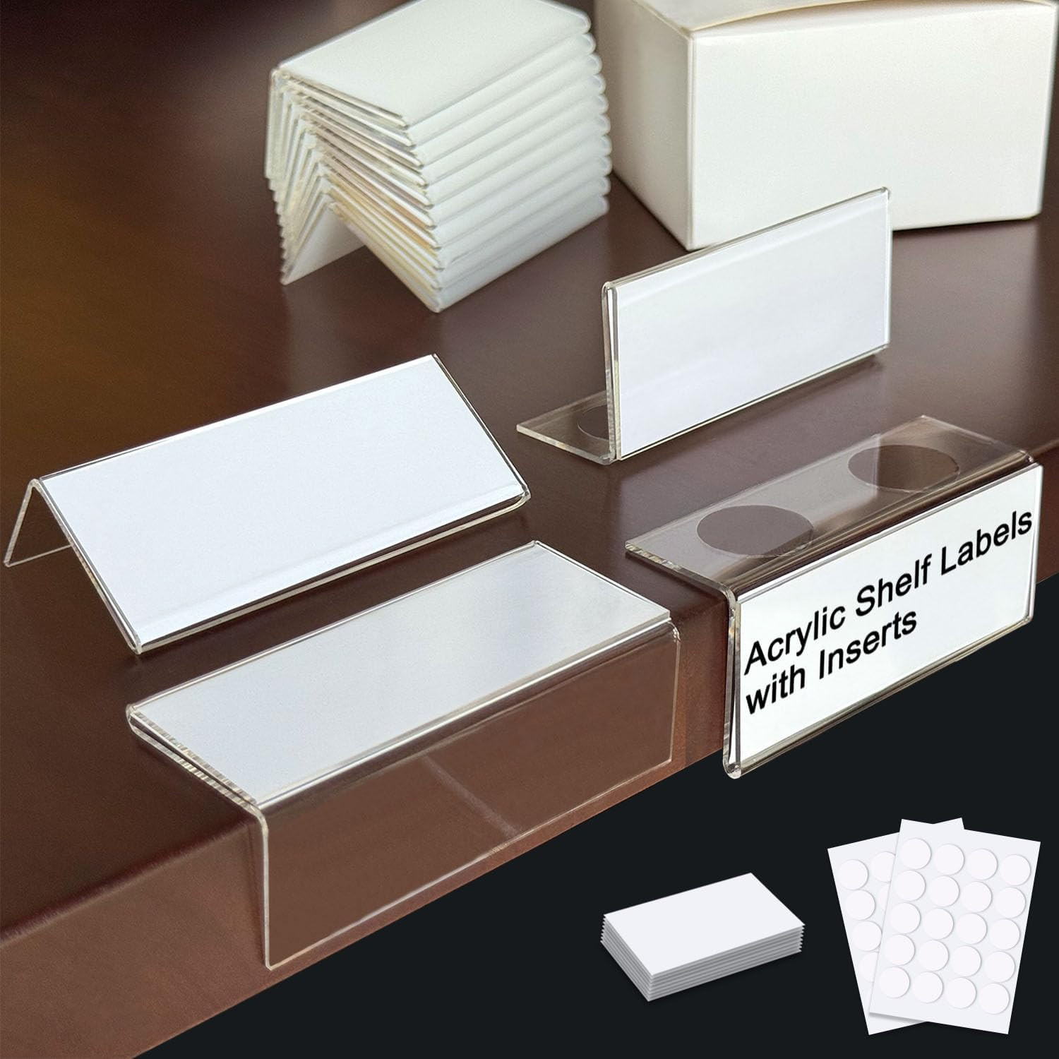 Acrylic Shelf Labels,L-Shape Book Shelf Labels,Price Tags,Sign Holder,Display St