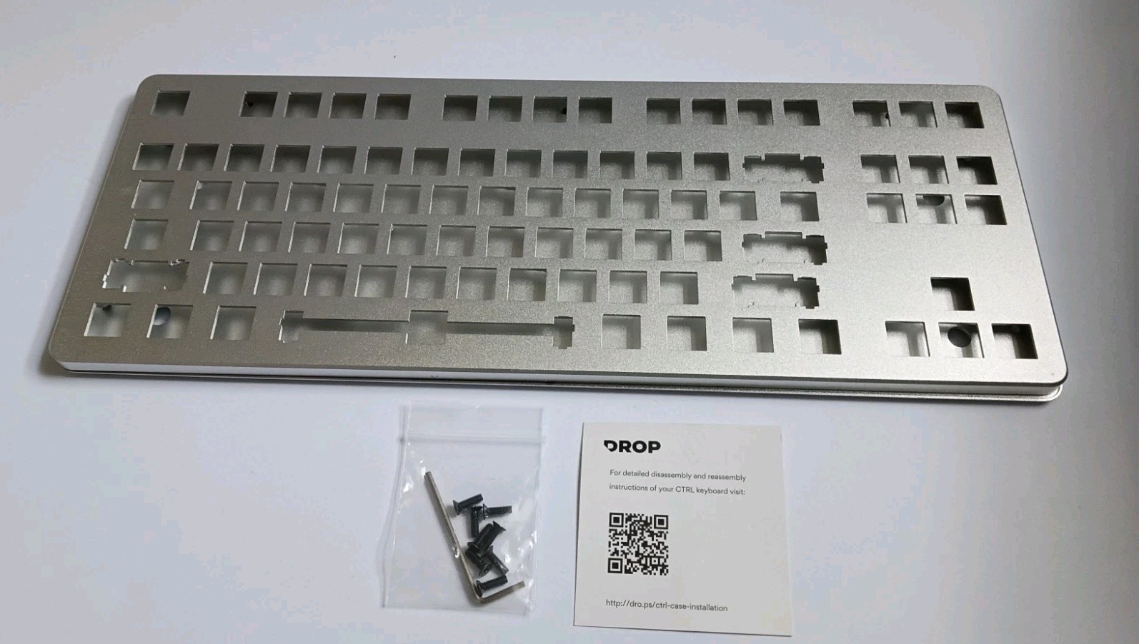 DROP CTRL Aluminum Case - Anodized Sliver TKL Low-Profile Aluminum Case Only
