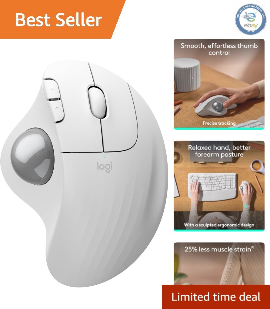 Ergo M575S Trackball Mouse: Smooth Optical Tracking, Lightweight & Eco-Friendly