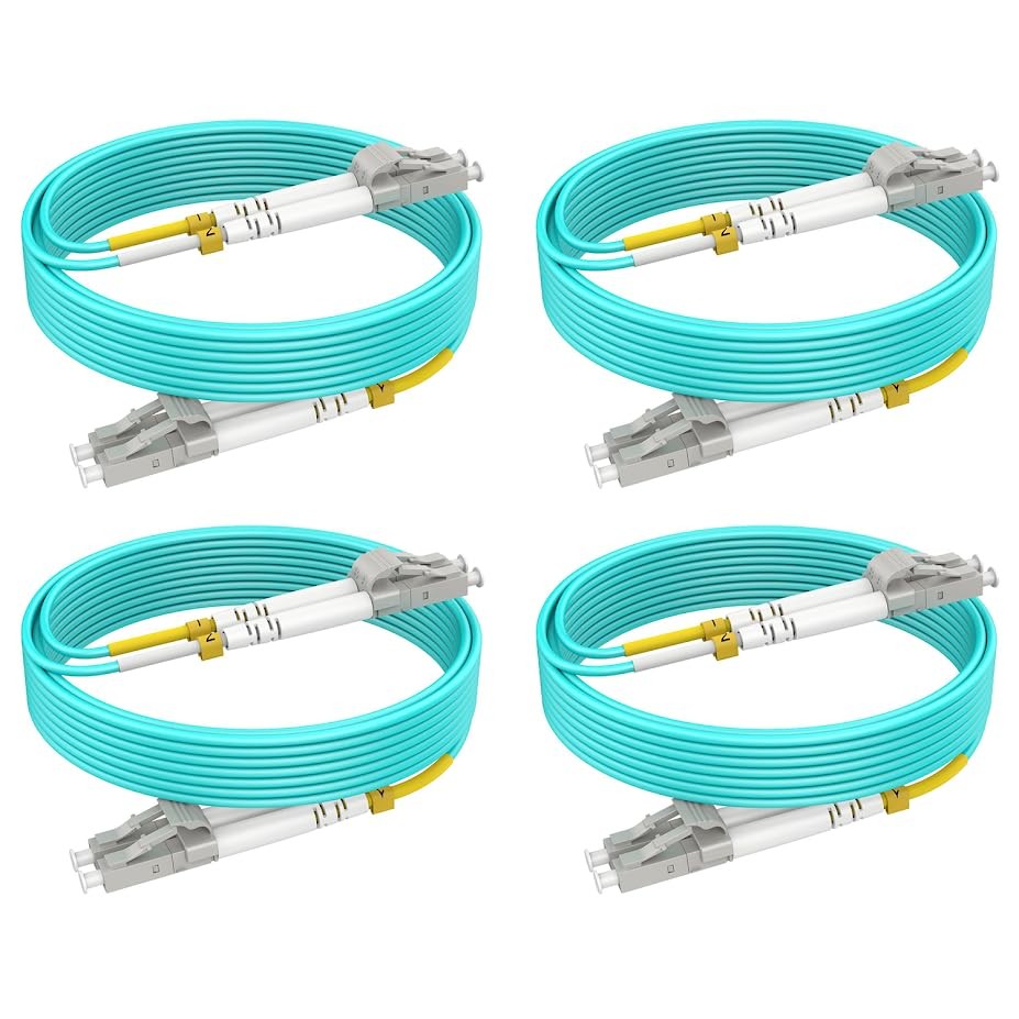 -OM3 Multimode LC LC Fiber Patch Cable MM, 10ft/3m, 4Pack