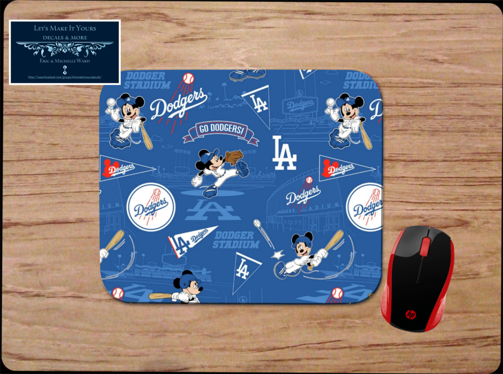 MICKEY MOUSE LA DODGERS THEME INSPIRED MOUSE PAD DESK MAT HOME SCHOOL OFFICE
