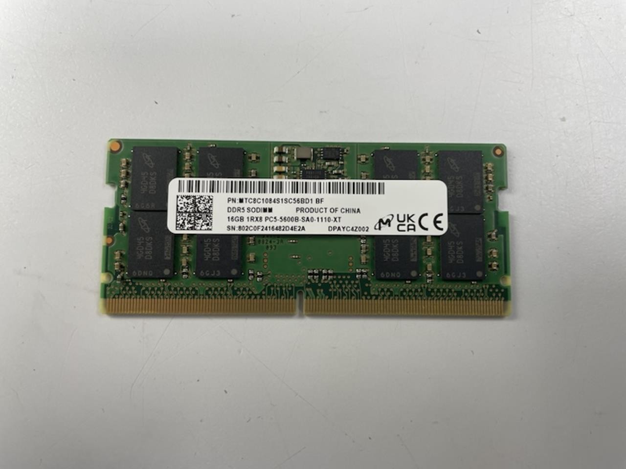 MICRON 16GB DDR5 Laptop PC5-44800 DDR5-5600MHz RAM | MTC8C1084S1SC56BD1