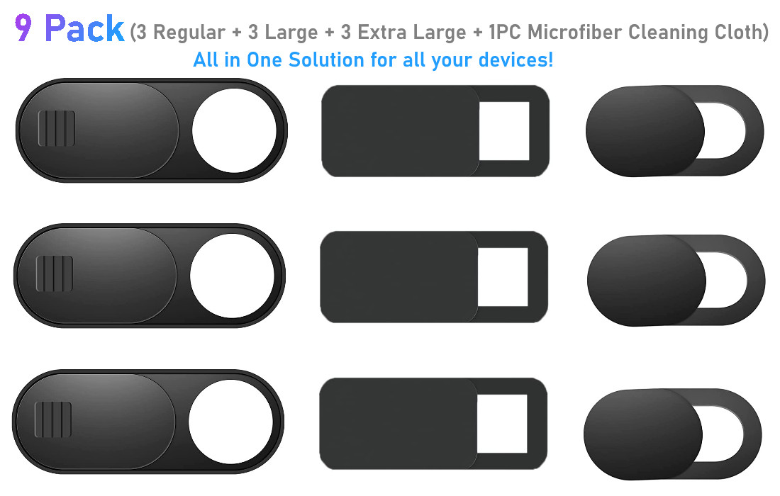 9 Pieces WebCam Cover Slide Camera Privacy Security Protect Sticker Phone Laptop