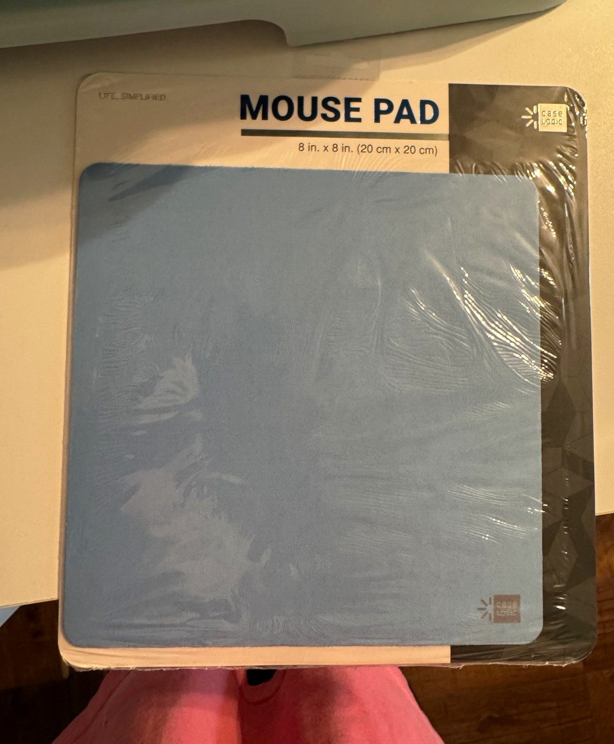Case Logic Blue Plain Rectangular Mouse Pad Desk Mat 8 x 8 in, 0.25 in Thick