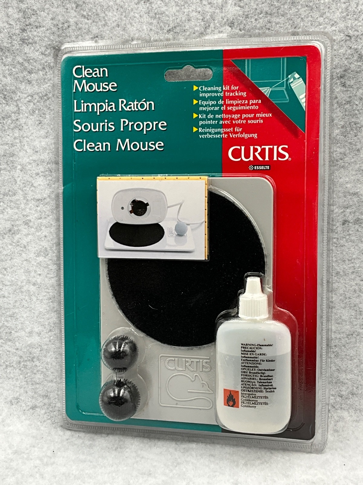 VTG Curtis Clean Mouse Kit Cleaning Kit for Improved Ball Tracking NEW SEALED