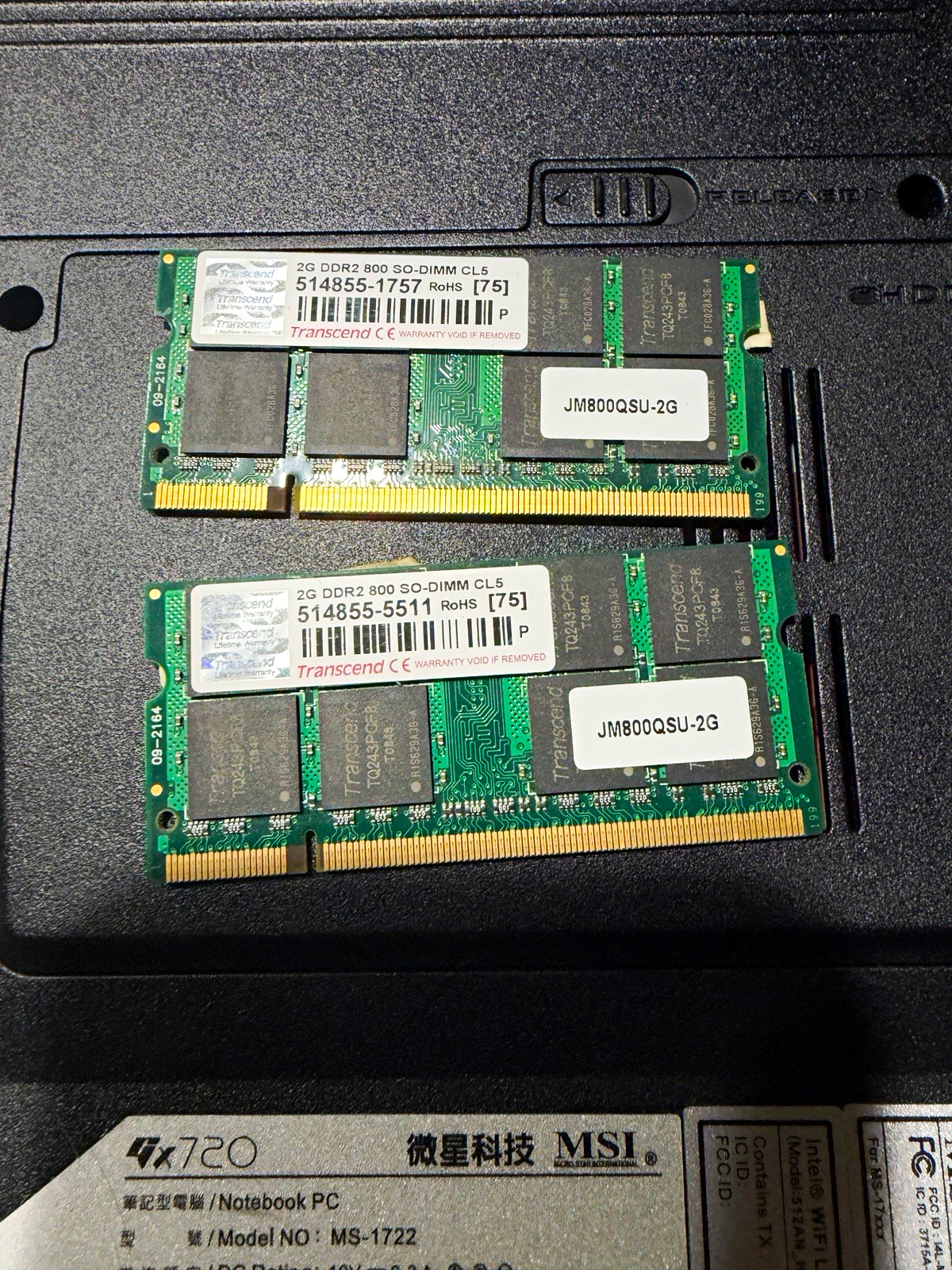 Transcend 4GB Kit (2x2GB) DDR2-800 PC2-6400 200-Pin SO-DIMM RAM