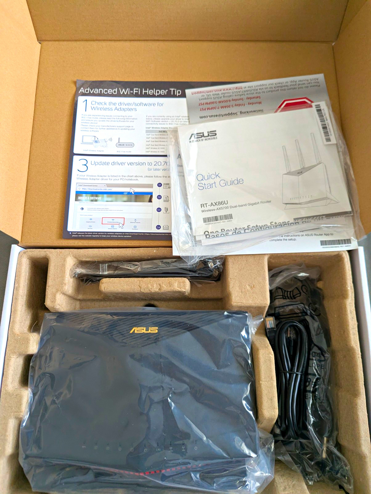 ASUS RT-AX86U AX5700 WiFi 6 Dual Band Router, 2.5G, 5 LAN, USB 3.0