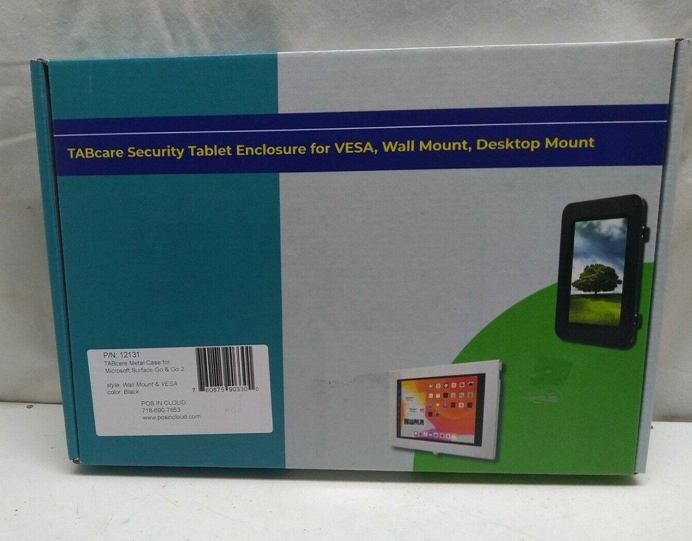 TabCare Security Enclosure VESA Wall Mount POS for Microsoft Go & Go2