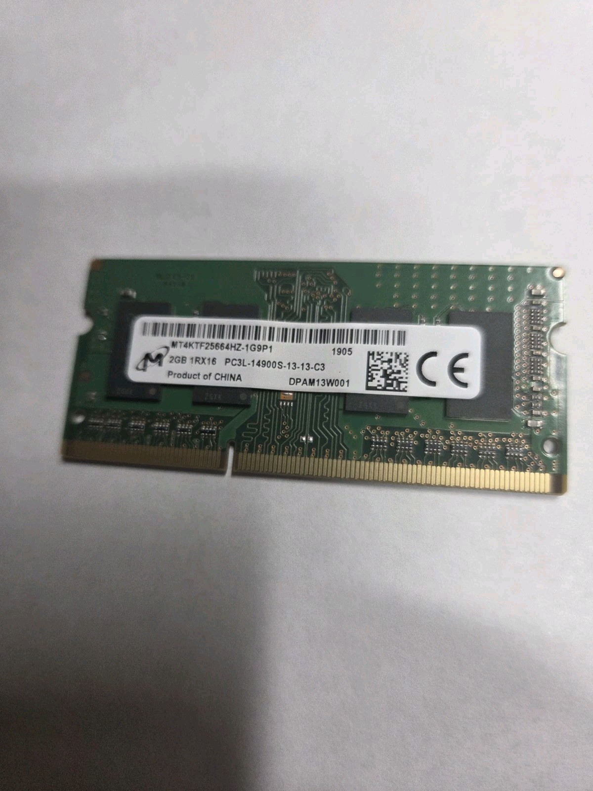 MT4KTF25664HZ-1G9P1 GENUINE MICRON LAPTOP MEMORY 2GB 