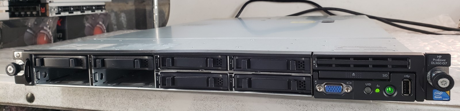 HP ProLiant DL360 G7 Server NO HDD RAM w/ 2x Intel X5650 + 2x 460w PSU + Cords
